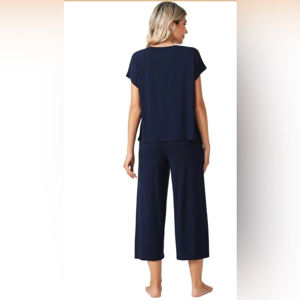 Bamboo Viscose Pajama Set Short Sleeve & Pants S, M,L,XXL Various Colors - Picture 4 of 12
